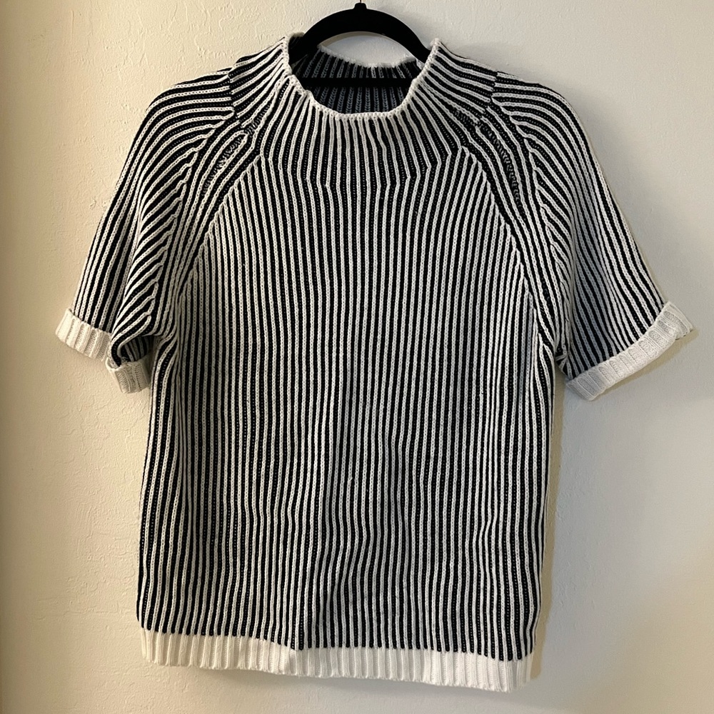 Mock Neck Striped Sweater